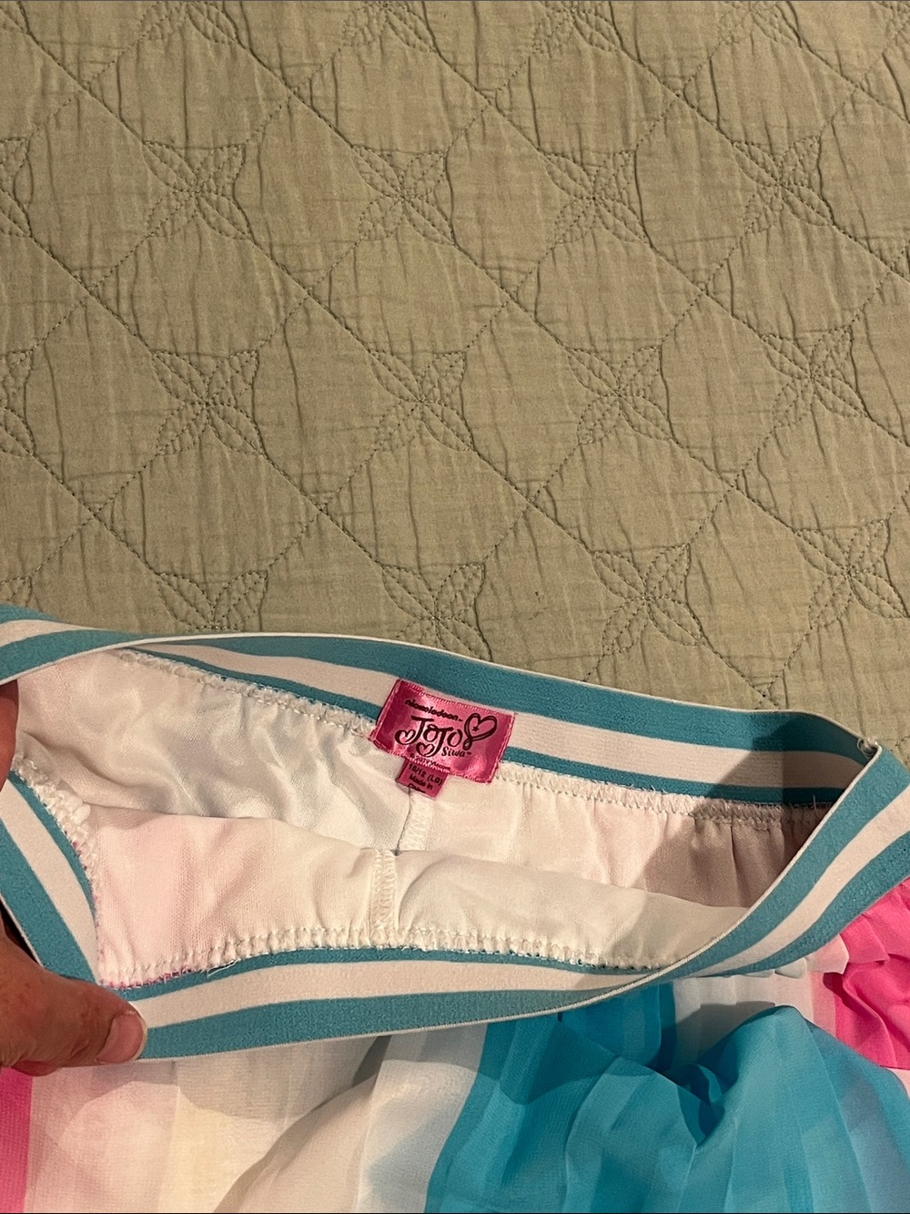 JoJo Siwa Pink, White & Blue Colorblock Pleated Skirt - Picture 7 of 11